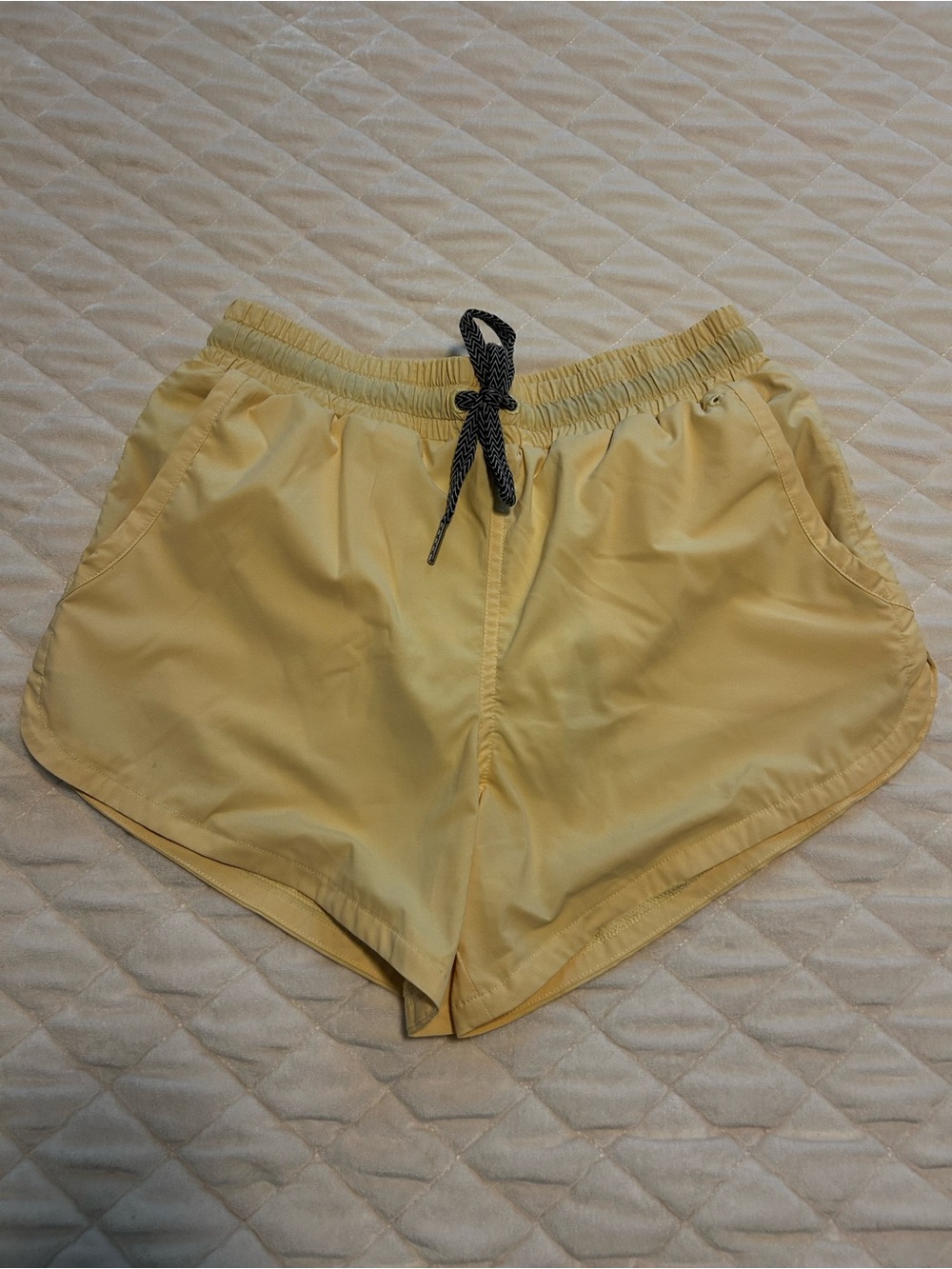 Glyder Women's Pale Yellow Athletic Drawstring Shorts
